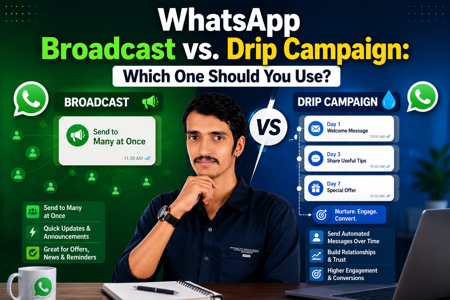 WhatsApp Broadcast vs. Drip Campaign: Which One Should You Use?